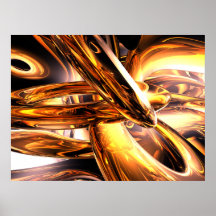 Golden Rings Abstract Poster