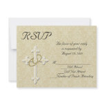 Golden Rings Christian Wedding RSVP Card invitations