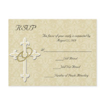 Golden Rings w/Cross, Christian RSVP Reply