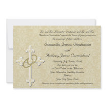 Golden Rings with Cross, Elegant Christian Love