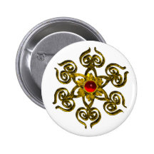 GOLDEN ROSE RUBY PINS