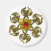 GOLDEN ROSE RUBY REFRIGERATOR MAGNETS