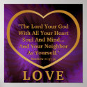 Golden Rule On Royal Purple Angelic Wings Post. posters