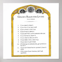Golden Rules for Living Poster