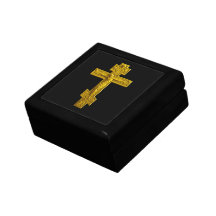 Golden Russian orthodox cross Jewelry Boxes