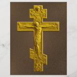 Golden Russian orthodox cross Personalized Flyer
