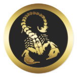 GOLDEN SCORPION ROUND STICKER