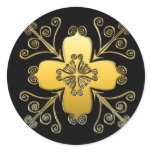 Golden Scroll within a Scroll Designed Stickers