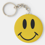 Golden smiley face keychain