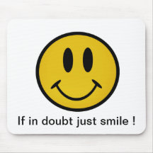Golden smiley face mouse pad