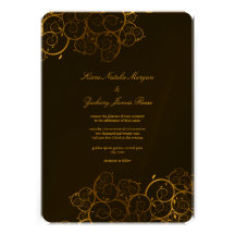 Golden Spirals Vine Classy Wedding Invitation