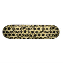 Golden Star Of David Custom Skate Board