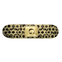 Golden Star Of David Custom Skateboard