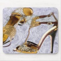 Golden Studded Stilettos Mouse Mat