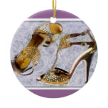 Golden Studded Stilettos Christmas Ornament