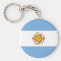 Golden Sun Argentina Flag Blue White Keychain
