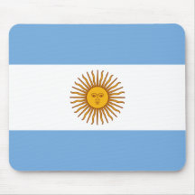 Golden Sun Argentina Flag Blue White Mouse Mat