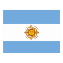 Golden Sun Argentina Flag Postcard