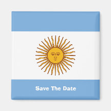 Golden Sun Argentina Flag Save The Date Magnet