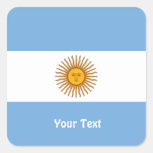 Golden Sun Argentina Flag Square Sticker