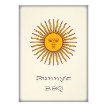 Golden Sun of May Argentina Flag BBQ Party Invite