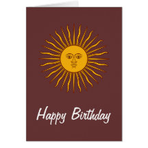 Golden Sun of May Argentina Flag Birthday Card