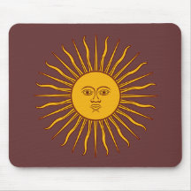 Golden Sun of May Argentina Flag Mousepad