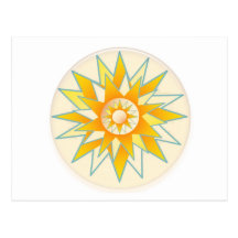 Golden Sun Shine Flower Post Cards