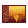 Golden sunset love card post card