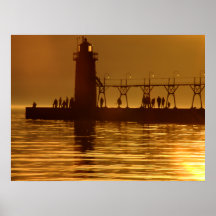Golden Sunset on the Water Posters