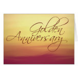 Golden Sunset  Wedding Anniversay Card