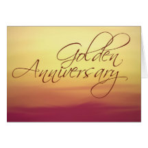 Golden Sunset  Wedding Anniversay Card