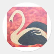 Golden Swan Round Sticker