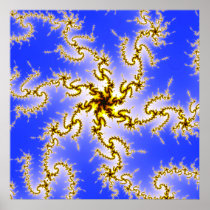Golden Swirl - fractal art Print