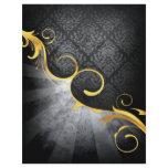 golden swirl on greys damask classy design flyers