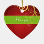 Golden swirls heart ornament