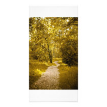 golden tree customized photo card