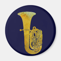 Golden Tuba Refrigerator Magnet