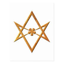 Golden Unicursal Hexagram - thelemic symbol Post Cards