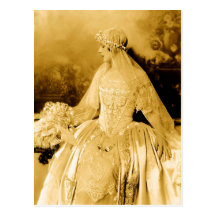 Golden Vintage Bride Photography Postcard