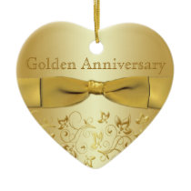 Golden Wedding Anniversary Christmas Ornament