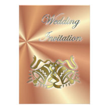 Golden Wedding Bells Wedding Invitation