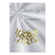 Golden Wedding Bells Wedding Invitation