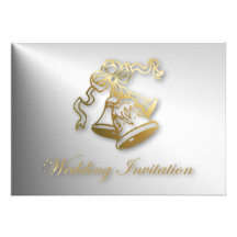 Golden Wedding Bells Wedding Invitation