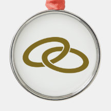 Golden Wedding rings Christmas Ornaments