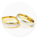 Golden Wedding Rings On White Background stickers