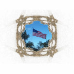 Golden Wire Fractal Art Frame Cut Out