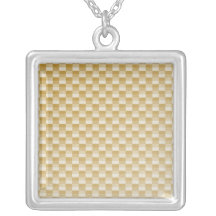 Golden Yellow Carbon Fibre Patterned Jewelry