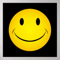 Golden Yellow Smiley Face Poster