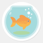 Goldfish Bowl Round Stickers